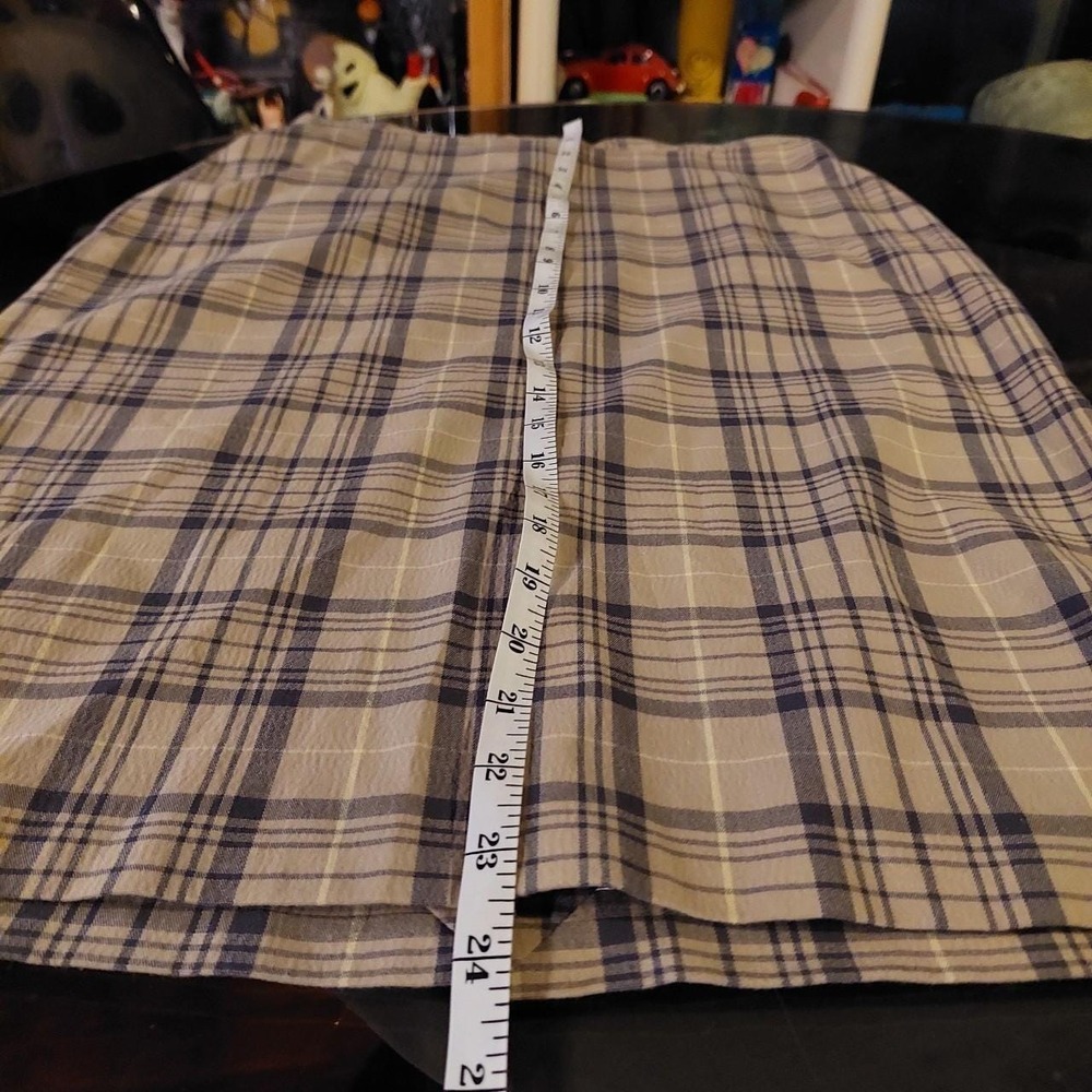 Vintage The Limited Plaid Pencil Skirt‎ 90s Y2K Blue Tan Made in Italy Size 4 - Picture 5 of 5